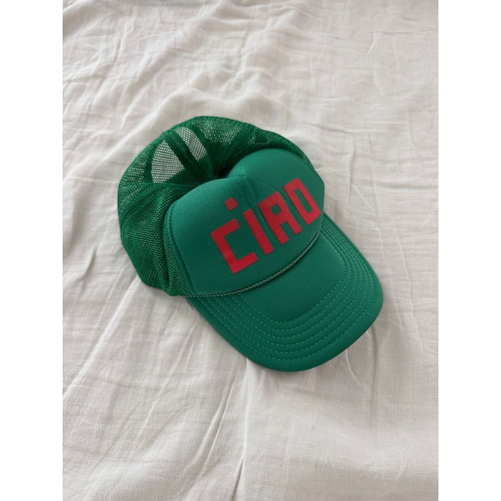Clare V. Green Ciao Trucker Hat Mesh Snapback Baseball Cap